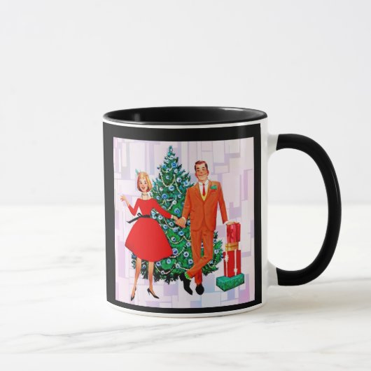 RETRO COUPLE 1950 CHRISTMAS COFFEE MOK (Rechts)