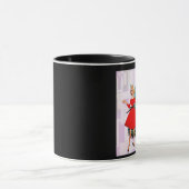 RETRO COUPLE 1950 CHRISTMAS COFFEE MOK (Midden)