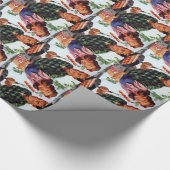  retro Couple BBQ Cadeaupapier (Hoek)