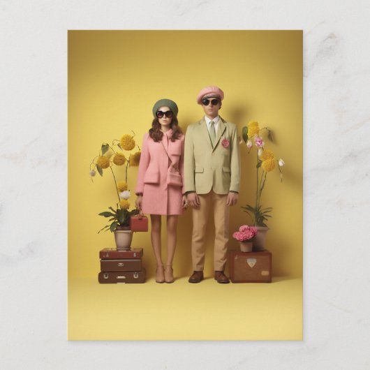 Retro Couple Briefkaart (Voorkant)