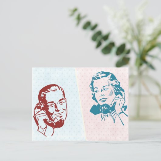 Retro Couple Briefkaart (Staand voorkant)