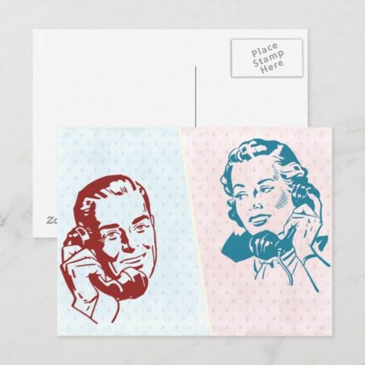 Retro Couple Briefkaart (Voorkant / Achterkant)