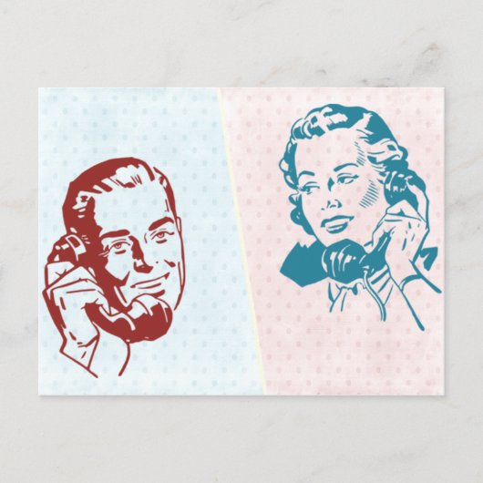 Retro Couple Briefkaart (Voorkant)