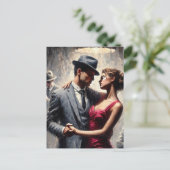 Retro Couple Dancing Jazz Club Briefkaart (Staand voorkant)