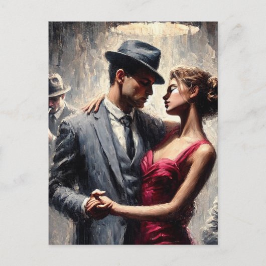 Retro Couple Dancing Jazz Club Briefkaart (Voorkant)