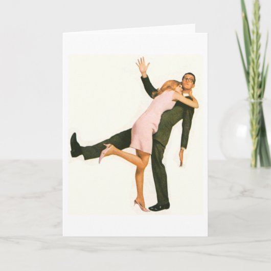 Retro Couple Feestdagen Kaart (Voorkant)