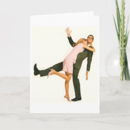 Retro Couple Feestdagen Kaart