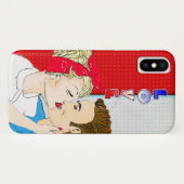Retro Couple Kissing Nostalgische Love Case-Mate iPhone Case (Achterkant (horizontaal))