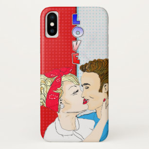 Retro Couple Kissing Nostalgische  Love Case-Mate iPhone Case