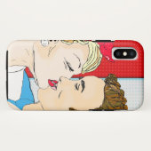 Retro Couple Kissing Nostalgische Love Case-Mate iPhone Case (Achterkant (horizontaal))