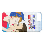 Retro Couple Kissing Nostalgische Love Case-Mate iPhone Case (Achterkant (Horizontaal))