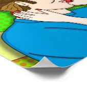 Retro Couple Kissing Pop Art Style Poster (Hoek)