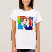 Retro Couple Kissing, Pop Art uit 1950 T-shirt (Voorkant)