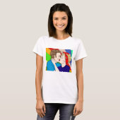 Retro Couple Kissing, Pop Art uit 1950 T-shirt (Voorkant volledig)