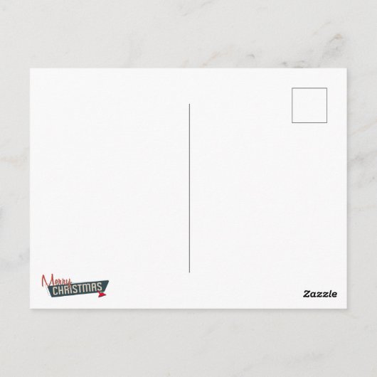 Retro Couple Merry Kerstmis feestdag Briefkaart (Achterkant)