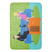 Retro Couple met Cat Bath Mat (Voorkant Verticaal)