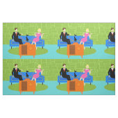 Retro Couple met Cat Fabric Stof (Fat Quarter)