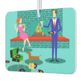 Retro Couple met Dog Air Freshener Luchtverfrisser (Links)