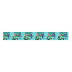 Retro Couple met Dog Grosgrain Ribbon Grosgrain Lint