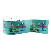 Retro Couple met Dog Grosgrain Ribbon Grosgrain Lint (Spoel)