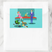 Retro Couple met Dog Stickers (Tas)