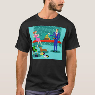 Retro Couple met Dog T-Shirt