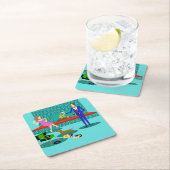 Retro Couple met Onderzetter voor dog papier (Insitu)