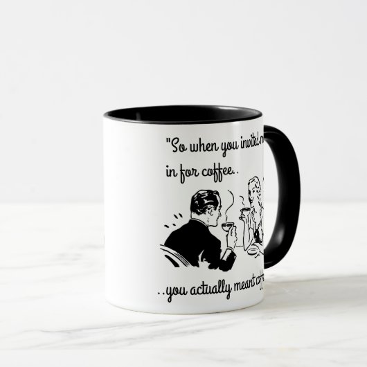 Retro Couple on Date Funny Coffee Humor Mok (Voorkant rechts)