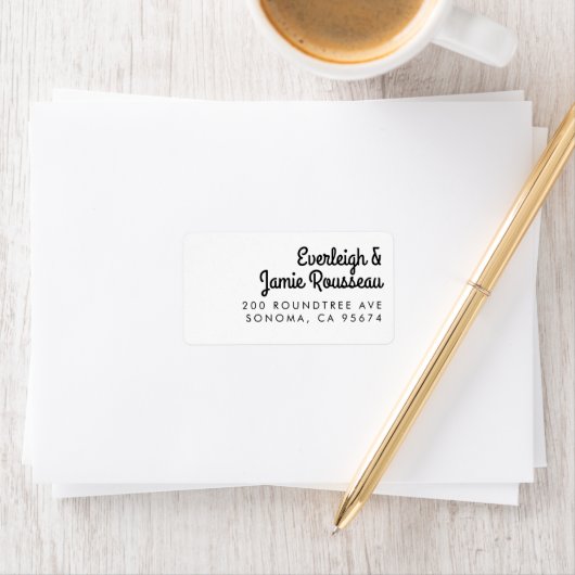 Retro Couple Script Naam Retouradres Etiket (Insitu)