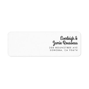 Retro Couple Script Naam Retouradres Etiket
