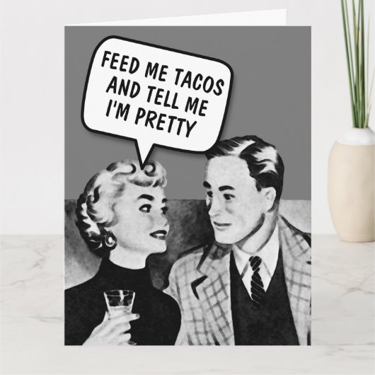 RETRO COUPLE TACOS FUNNY OVERSIZED CARD KAART (Voorkant)