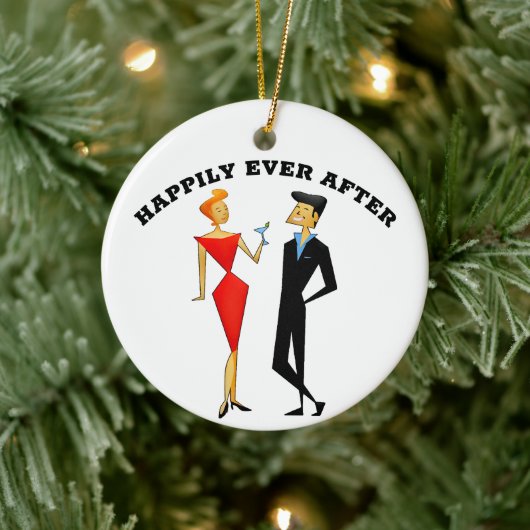 RETRO COUPLE WEDDING GIFT ORNAMENT (Boom)