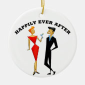 RETRO COUPLE WEDDING GIFT ORNAMENT (Voorkant)
