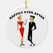 RETRO COUPLE WEDDING GIFT ORNAMENT (Achterkant)