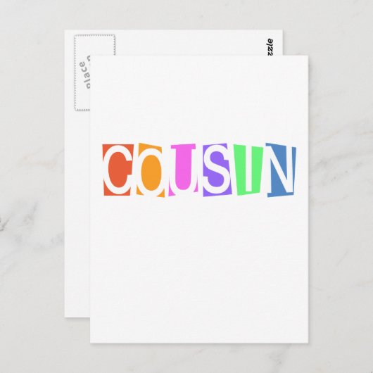 Retro Cousin Briefkaart (Voorkant / Achterkant)