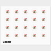 Retro Cousin Crew Christmas Doodle  Ronde Sticker (Vel)