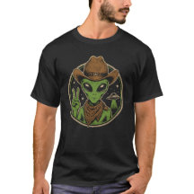 Retro Cowboy Alien Vredesteken Vintage Ruimte West