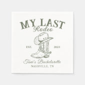 Retro Cowboy Bachelorette Party Servet (Voorkant)