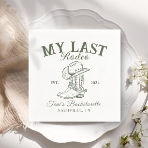 Retro Cowboy Bachelorette Party Servet