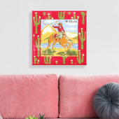 Retro Cowboy Canvas Afdruk (Insitu (Woonkamer))