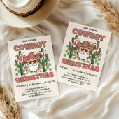 Retro Cowboy Christmas Party | Western Holiday     Kaart