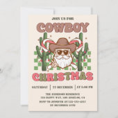 Retro Cowboy Christmas Party | Western Holiday     Kaart (Voorkant)