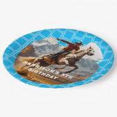Retro Cowboy en Paard Western Papieren Bordje (Gekanteld)