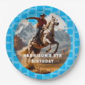 Retro Cowboy en Paard Western Papieren Bordje (Voorkant)