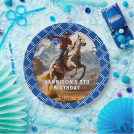 Retro Cowboy en Paard Western Papieren Bordje