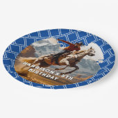 Retro Cowboy en Paard Western Papieren Bordje (Gekanteld)