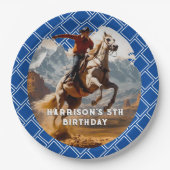 Retro Cowboy en Paard Western Papieren Bordje (Voorkant)