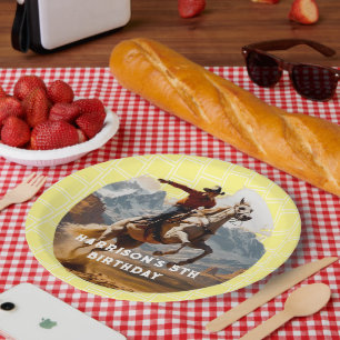 Retro Cowboy en Paard Western Papieren Bordje