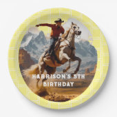 Retro Cowboy en Paard Western Papieren Bordje (Voorkant)