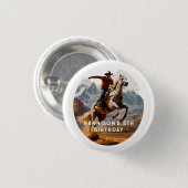 Retro Cowboy en Paard Western Ronde Button 3,2 Cm (Voorkant /achterkant)